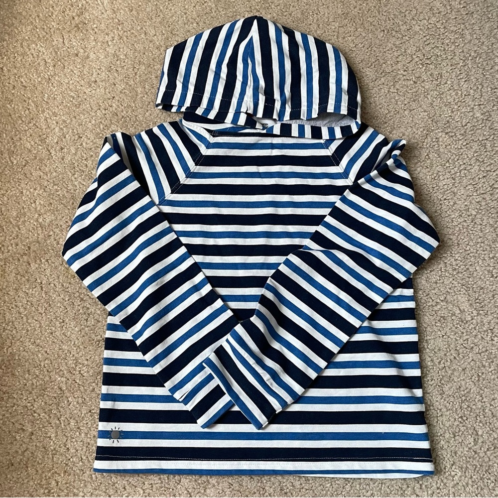 Generation Joy Blue and White Striped Hoodie Size M
